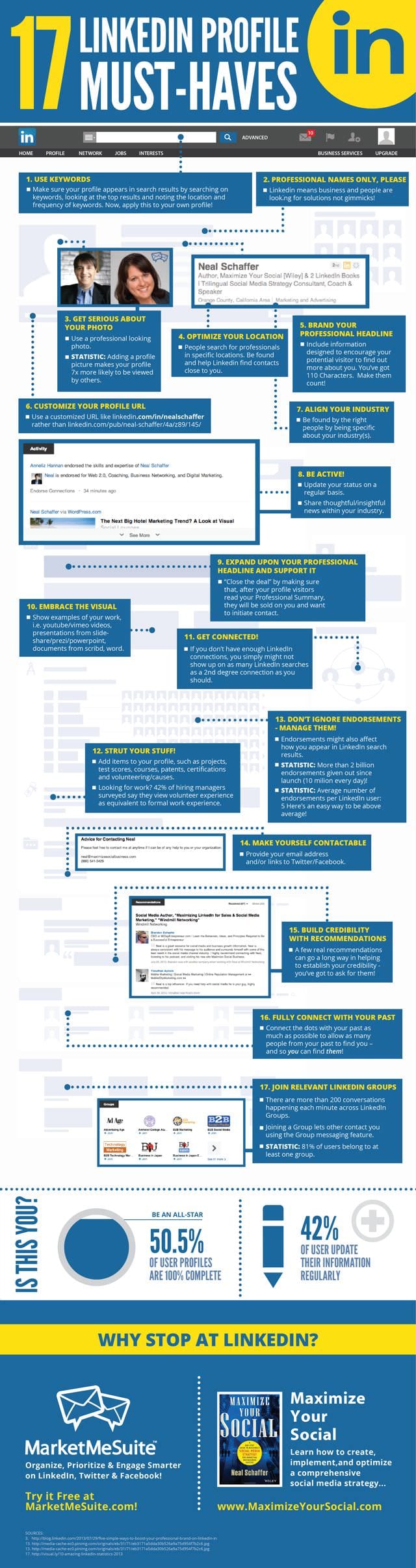 17 LinkedIn Profile Tips Infographic Smart Insights